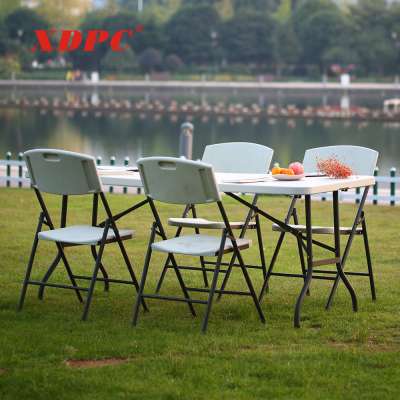 wholesale latest white banquet party wedding event garden outdoor plastic folding tables and chairs with metal legs