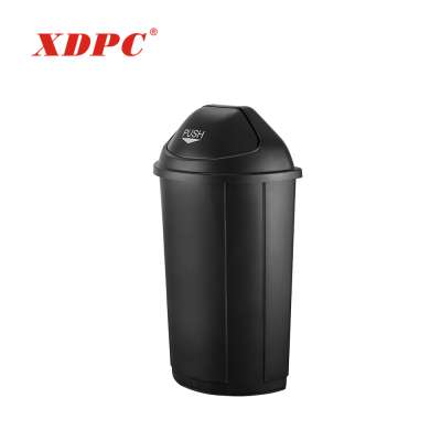 Custom logo swing lid room office plastic garbage bin trash can dustbin with push lid for promotion