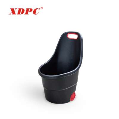 Hot sale custom design plastic garden leaf bucket carts 2 wheel dolly for moving with two-wheel